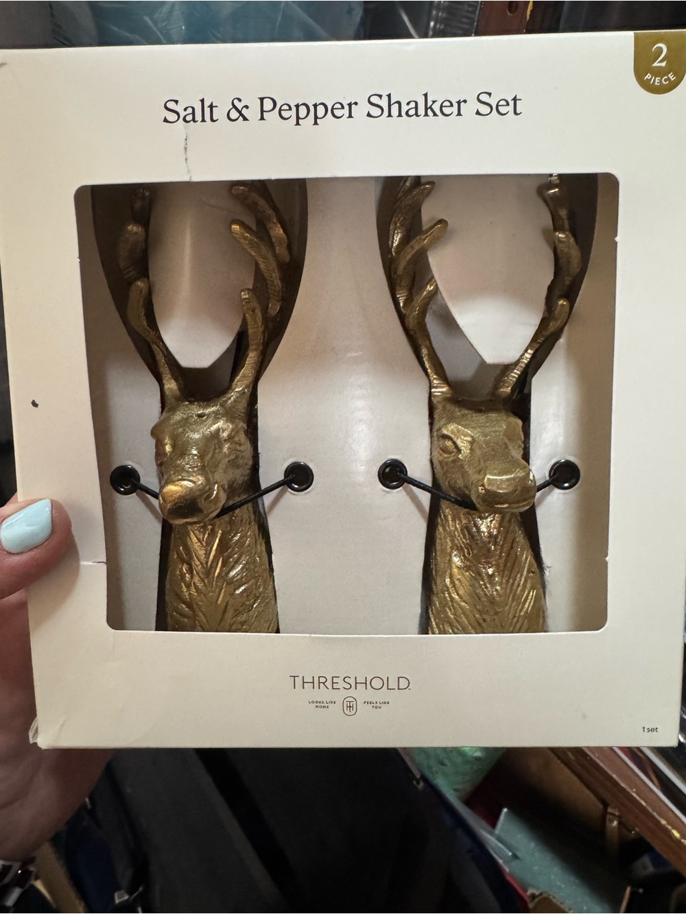 Threshold Gold Deer Antler Wall Hook Pair